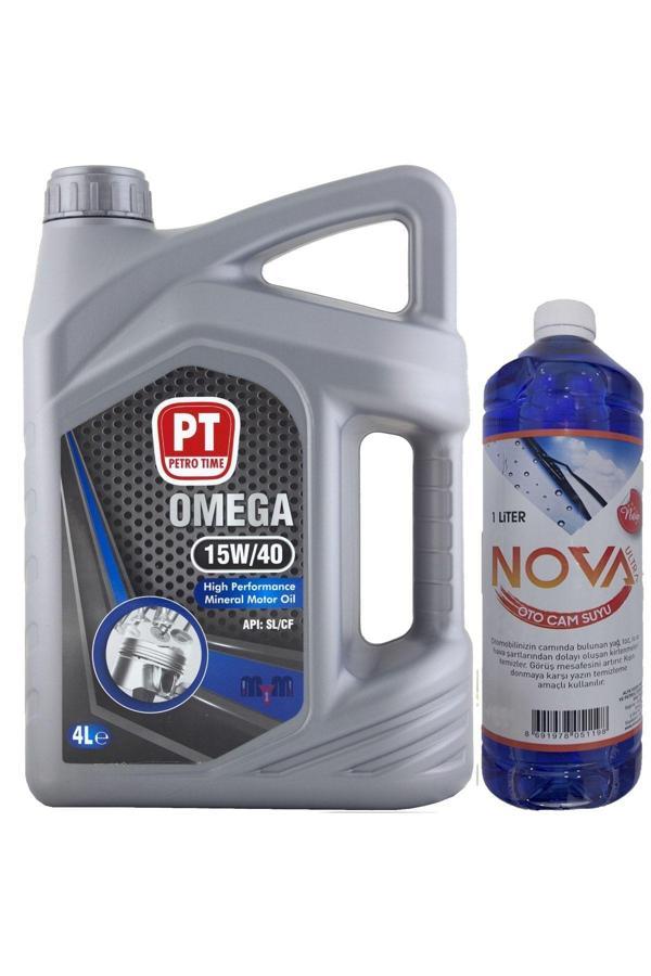 Petro Time 15W-40 4 Litre Benzinli Ve Dizel Araç Motor Yağı ( 1 Lt Oto Cam Suyu) - Image 1