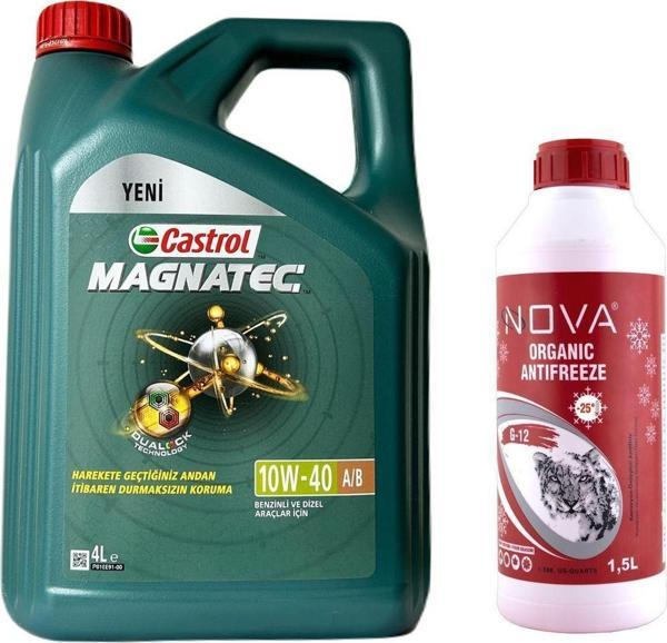 Castrol Magnatec 10W-40 A3/B4 Motor Yağı 4 L + Kırmızı Antifriz 1500 Ml + Cam Suyu 80 Ml - Image 1