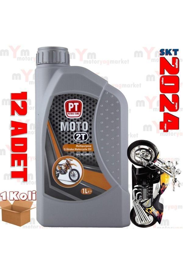 Petro Time 2T 2 Zamanlı 1 Litre Motosiklet Ve Motor Yağı (12Adet) - Image 1