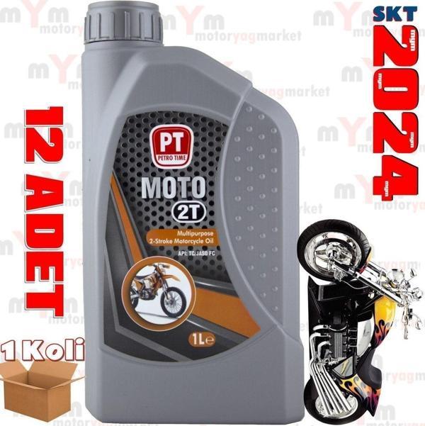 Petro Time 2T 2 Zamanlı 1 Litre Motosiklet Ve Motor Yağı (12Adet) - Image 1