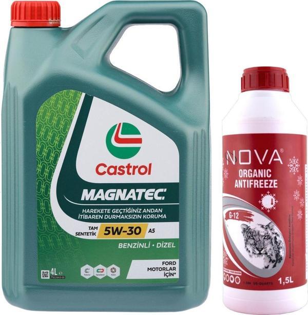 Castrol Magnatec A5 5W-30 Tam Sentetik Motor Yağı 4 Litre Antfriz 1.5 L - Image 1
