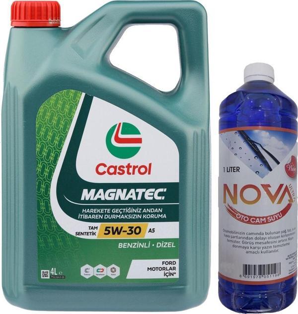 Castrol Magnatec A5 5W-30 Tam Sentetik Motor Yağı 4 Litre Oto Cam Suyu 1 L - Image 1