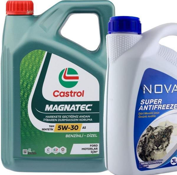 Castrol Magnatec A5 5W-30 Tam Sentetik Motor Yağı 4 Litre Yeşil Antifriz 3 L - Image 1