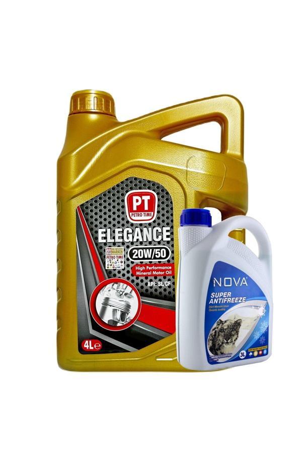 Petro Time Elegance 20W-50 Mineral Motor Yağı 4 Litre + Nova Yeşil Antifriz 3 Lt - Image 1