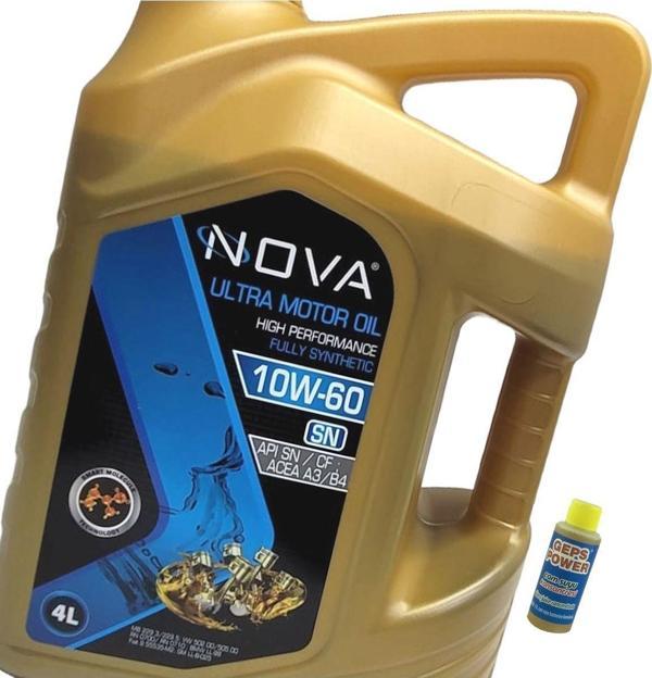 Nova 10W-60 4 Litre Tam Sentetik Motor Yağı Apı: Sn, Acea: A3-B4 + Cam Sabunu - Image 1