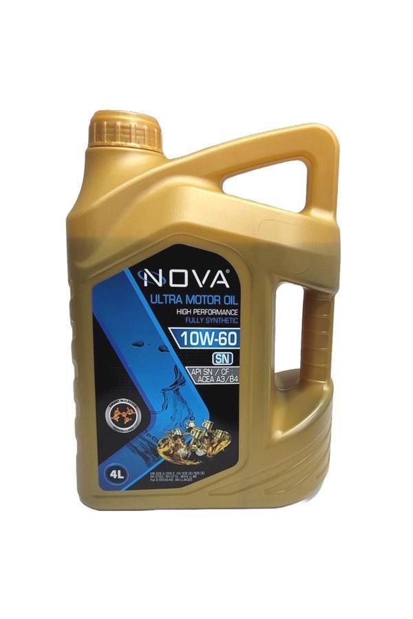 Nova 10W-60 4 Litre Tam Sentetik Performans Motor Yağı - Apı: Sn, Acea: A3-B4 - Image 1