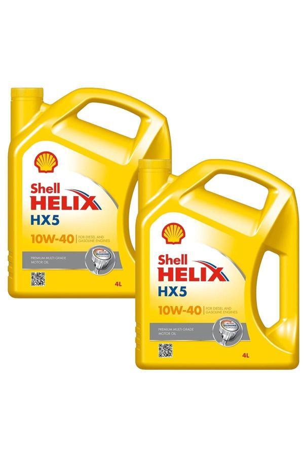 Shell Helix Hx5 10W-40 Benzinli, Lpgli Ve Dizel Araç Motor Yağı 2 X 4 L = 8 Litre - Image 1