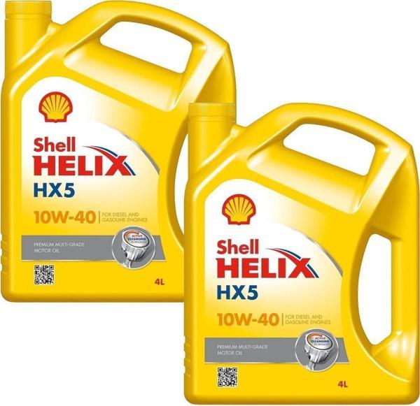 Shell Helix Hx5 10W-40 Benzinli, Lpgli Ve Dizel Araç Motor Yağı 2 X 4 L = 8 Litre - Image 1