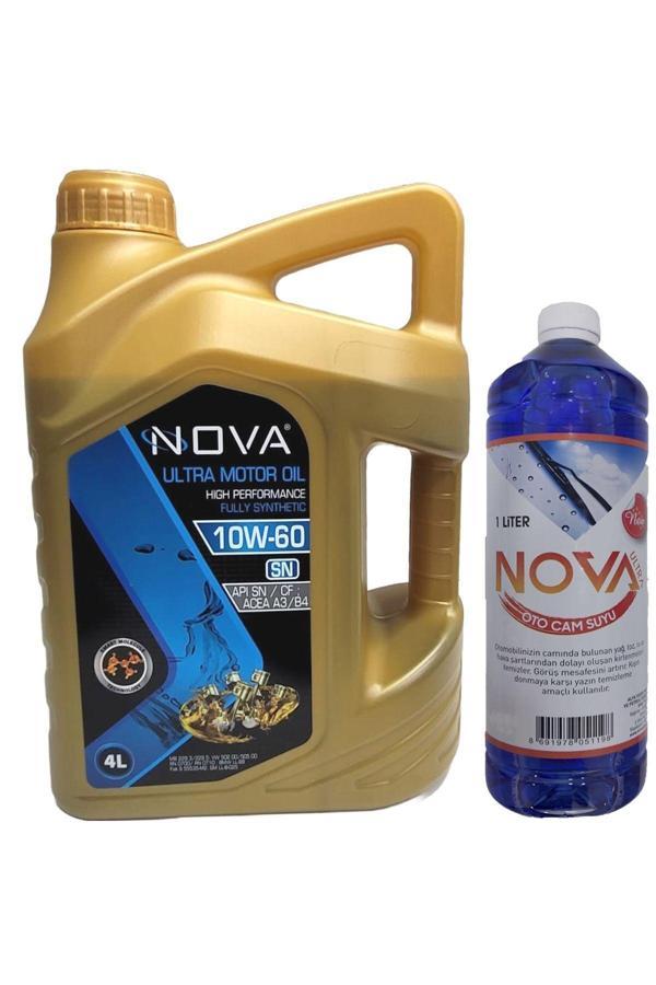 Nova 10W-60 Sn Tam Sentetik Performans Motor Yağı 4 L Cam Suyu 1 L - Image 1