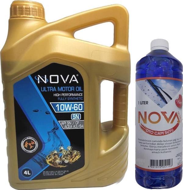 Nova 10W-60 Sn Tam Sentetik Performans Motor Yağı 4 L Cam Suyu 1 L - Image 1