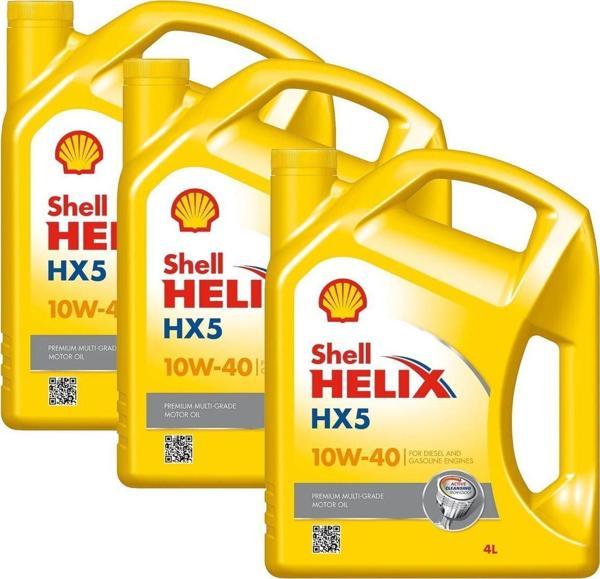 Shell Hx5 10W-40 Benzinli, Lpgli Ve Dizel Araç Motor Yağı 3 X 4 Litre - Image 1
