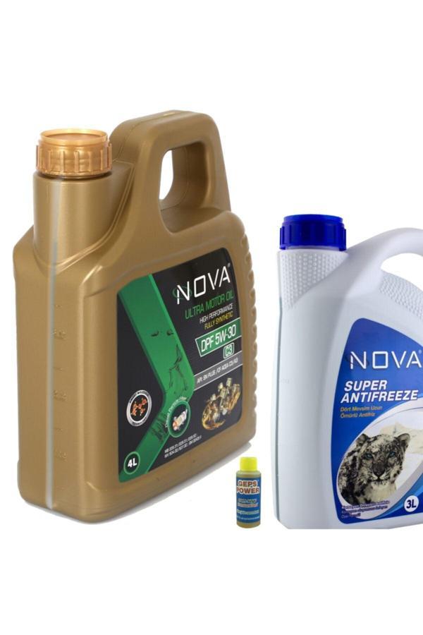 Nova 5W-30 4 Litre Tam Sentetik Motor Yağı + 3Lt Yeşil Antifriz - Image 1