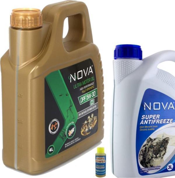 Nova 5W-30 4 Litre Tam Sentetik Motor Yağı + 3Lt Yeşil Antifriz - Image 1