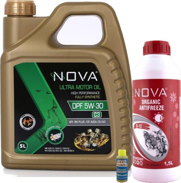 Nova 5W-30 5 Litre Tam Sentetik Motor Yağı +1,5L K. Antifriz - Image 1