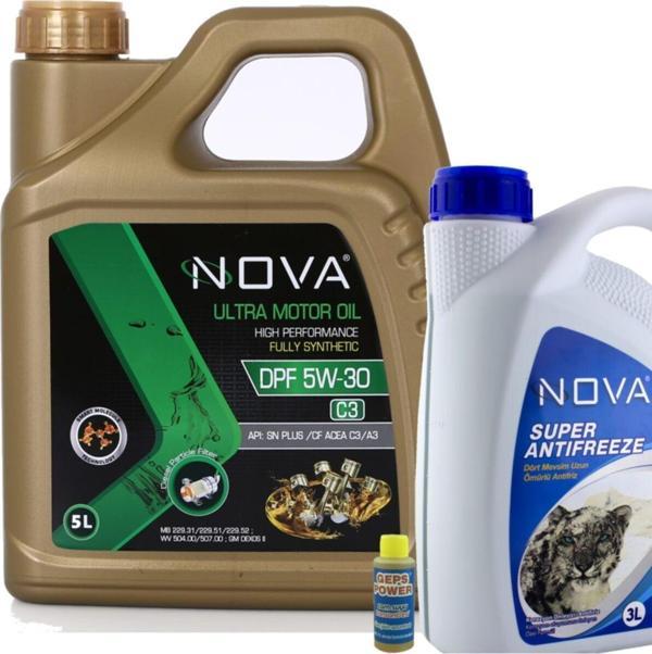 Nova 5W-30 5 Litre Tam Sentetik Motor Yağı +3L Y. Antifriz - Image 1