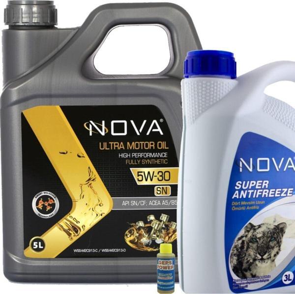 Nova 5W-30 5 Litre Tam Sentetik Motor Yağı +3Lt Yeşil Antifriz - Image 1