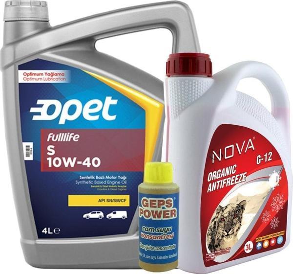Opet Fulllife S 10W-40 Sentetik Motor Yağı 4 L + 3 L Kırmızı Antifriz - Image 1