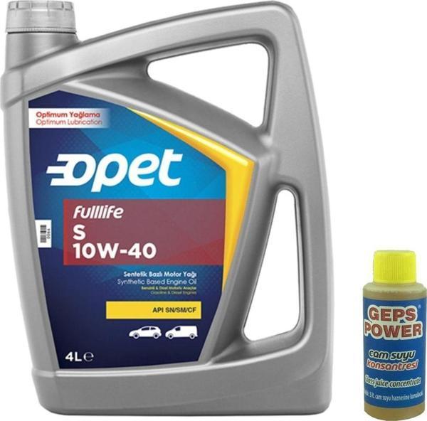 Opet Fulllife S 10W-40 Sentetik Motor Yağı 4 L + 80 Ml Cam Sabunu - Image 1
