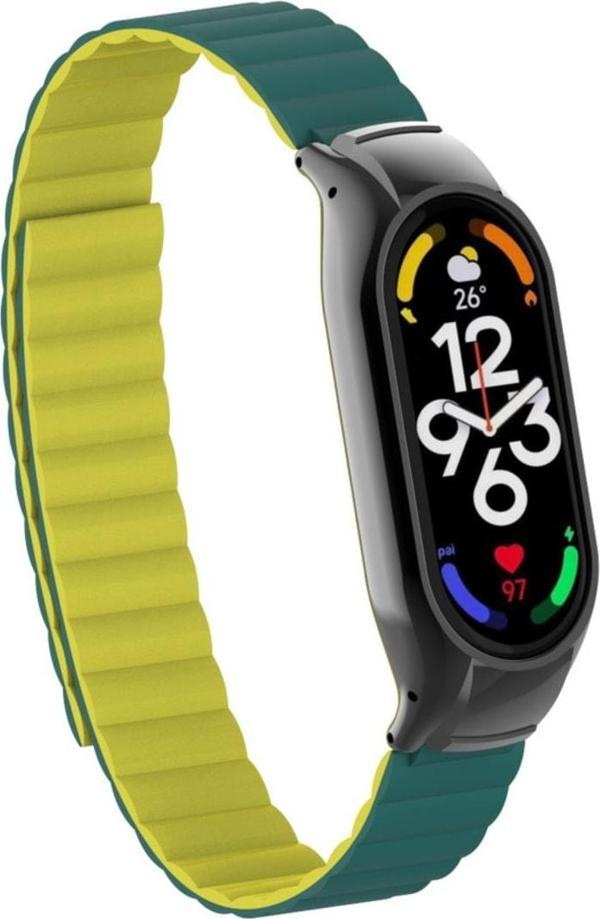 Coverzone Xiaomi Mi Band 7 Ile Uyumlu Haller Kordon Mıknatıslı Şık Tasarım Kordon Koyu Yeşil - Image 1