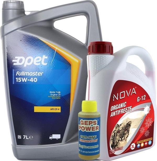 Opet Fullmaster 15W-40 Dizel Motor Yağı 7 L Apı:Cf-4 + 3 L Kırmızı Antifriz - Image 1