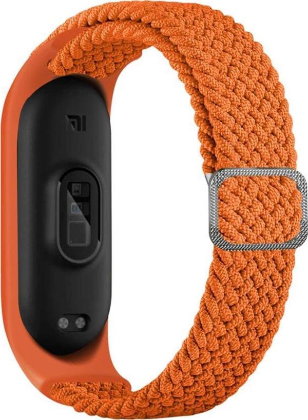 Coverzone Xiaomi Mi Band 7 Ile Uyumlu Mixed Kayış Hasır Örmeli Kordon Kayış Turuncu - Image 1