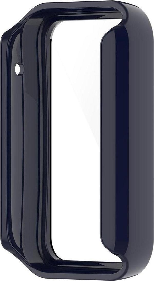 Coverzone Xiaomi Mi Band 7 Pro Ile Uyumlu Sert Pc Kasa Koruma Watch 5 Ile Uyumlu Gard Çerçeve Lacivert - Image 1