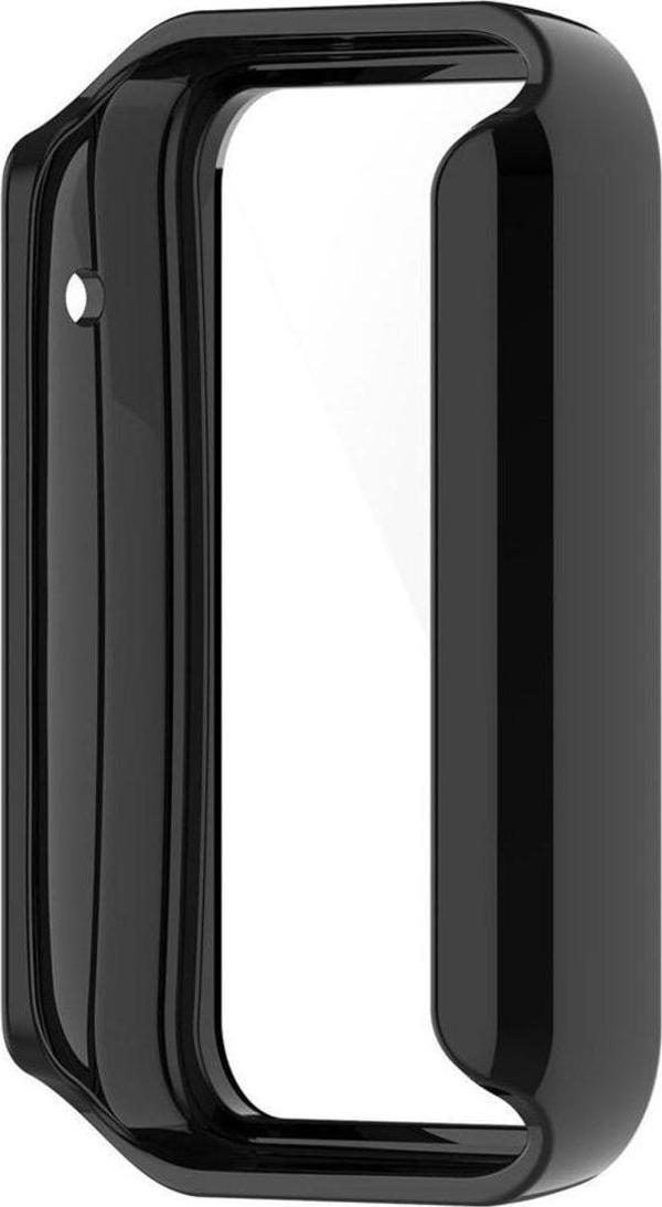 Coverzone Xiaomi Mi Band 7 Pro Ile Uyumlu Sert Pc Kasa Koruma Watch 5 Ile Uyumlu Gard Çerçeve Siyah - Image 1