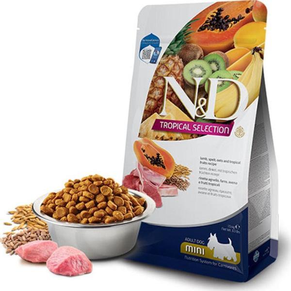 N&D Tropical Selection Kuzu Etli ve Tropikal Meyveli Mini Irk Yetişkin Köpek Maması 5 kg - Image 1