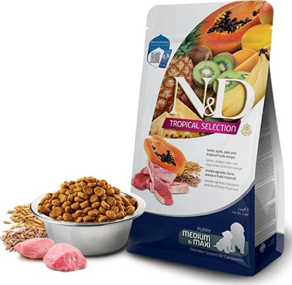N&D Tropical Selection Kuzu Etli ve Tropikal Meyveli Orta ve Büyük Irk Yavru Köpek Maması 10 kg - Image 1