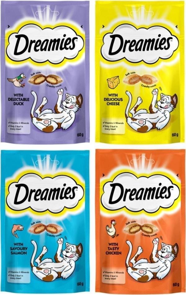 Dreamies 12 Paket Süper Karışık Kedi Ödülü (1 Paket 60 Gr) - Image 1