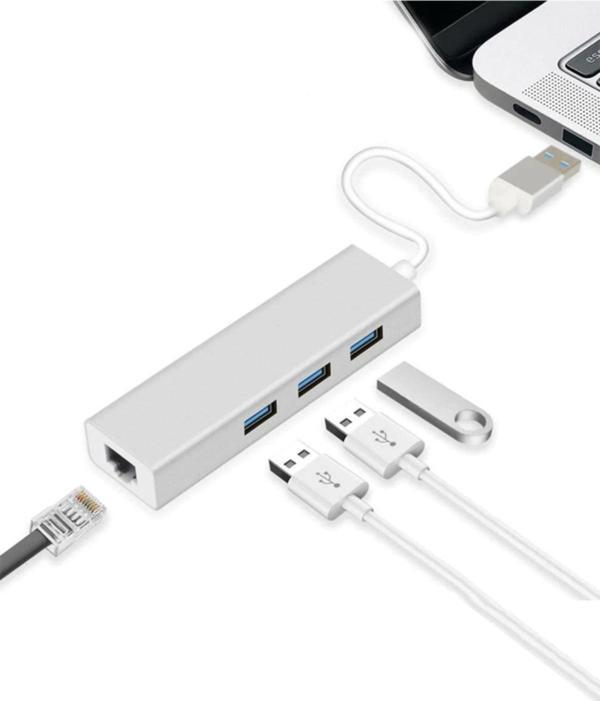 Coverzone Usb 3.0 Gigabit Ethernet 1000mbps Rj45 3 Port Usb 3.0 Hub Çoklayıcı - Image 1