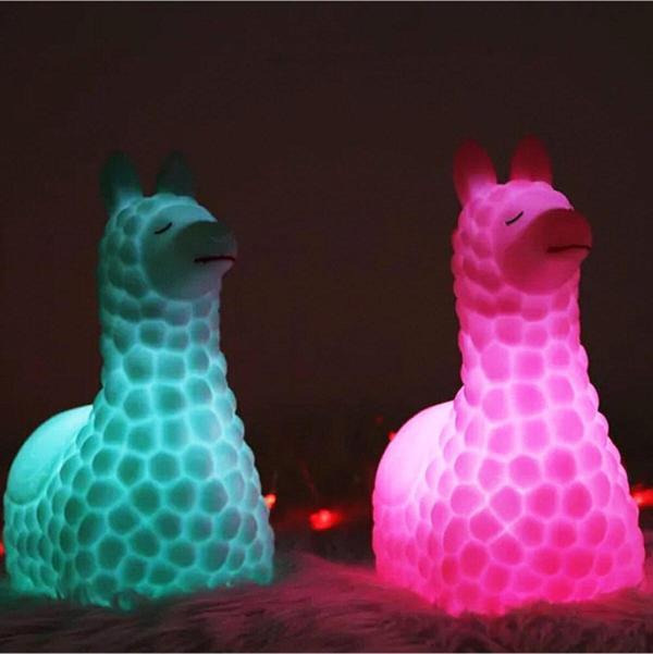 Coverzone Uyuyan Lama Masa Gece Lambası - Mavi - Image 1