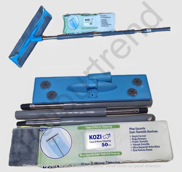 Kozi Cam Temizlik Seti (Mop ve 50 Adet Cam Temizlik Havlusu) - Image 1