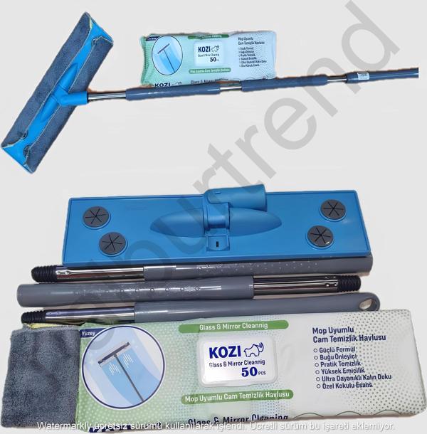 Kozi Cam Temizlik Seti (Mop ve 50 Adet Cam Temizlik Havlusu) - Image 1
