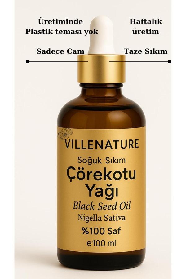 Villenature Soğuk Sıkım Çörekotu Yağı,Haftalık Taze Üretim - Image 1