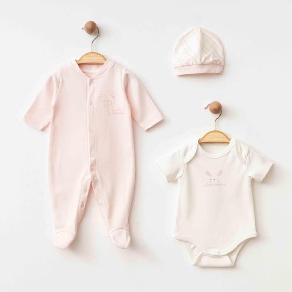 TAVŞANLI TULUM BODY ŞAPKA SET Pembe - Image 1