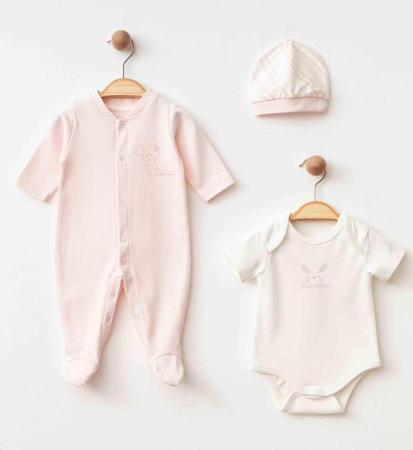 TAVŞANLI TULUM BODY ŞAPKA SET Pembe - Image 1