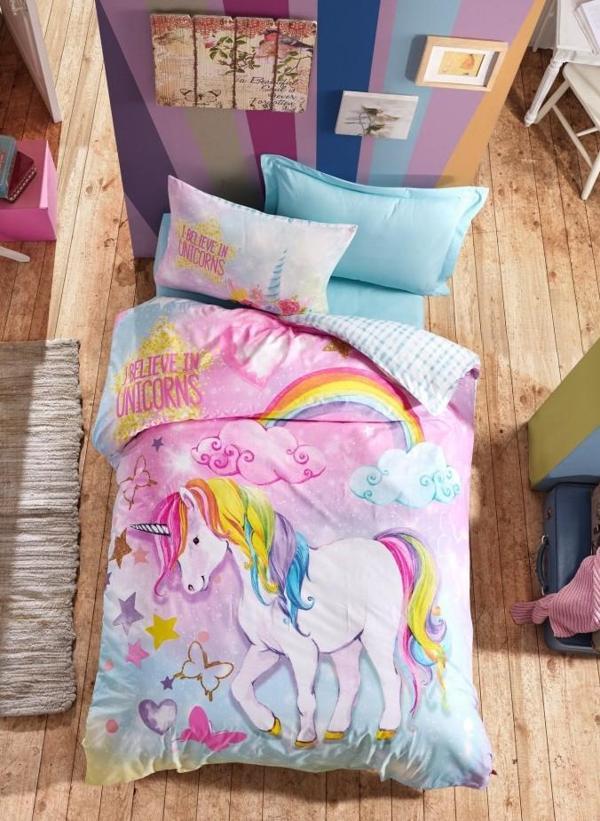 Cotton Box Junior Ranforce çarşafı lastikli Tek Kişilik Nevresim Takımı-Dream Mint - Image 1
