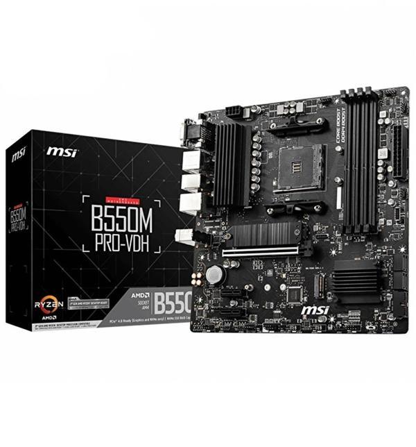 Msi B550M PRO-VDH AM4 DDR4 4400(OC) HDMI DP VGA M.2 USB3.2 MATX Anakart - Image 1