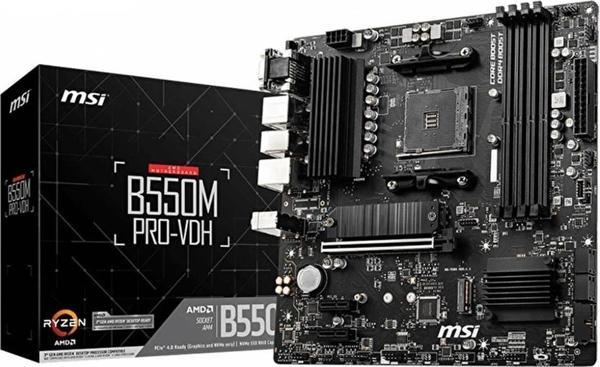 Msi B550M PRO-VDH AM4 DDR4 4400(OC) HDMI DP VGA M.2 USB3.2 MATX Anakart - Image 1