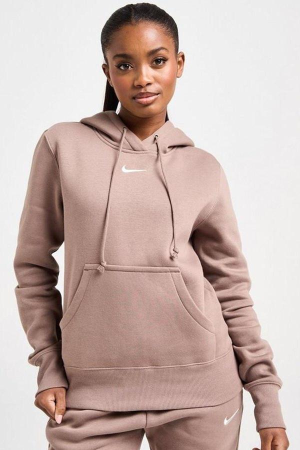 Nike Sportswear Phoenix Fleece Pullover Hoodie Kadın Kapüşonlu Sweatshirt Kahverengi - Image 1