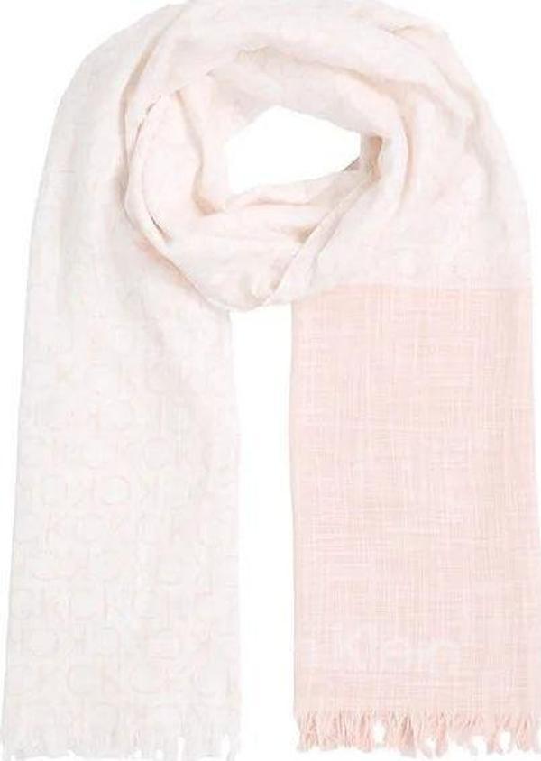 Calvin Klein MONOGRAM COTTON GAUZE STOLE Kadın  Şal K60K612979-TCF - Image 1
