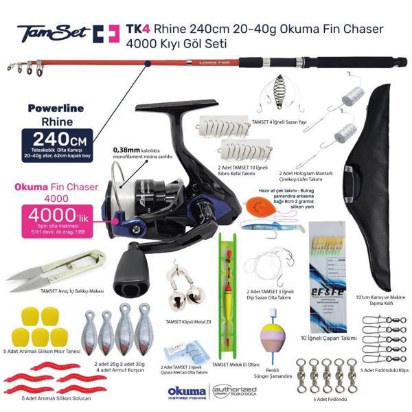 TAMSET Fin Chaser 4000 Rhine 240cm 20-40g Kıyı Olta Seti TK4 - Image 1