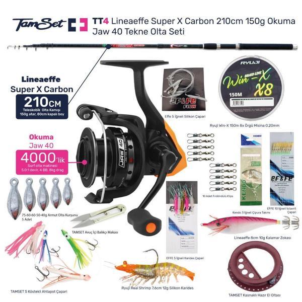 TAMSET Jaw 40 Super X Carbon 210cm 150g Tekne Olta Seti TT4 - Image 1