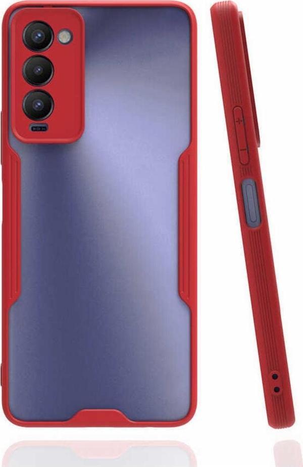 Coverzone Tecno Camon 18 P Ile Uyumlu Kılıf Renkli Kenar Perfe Tpu Silikon Kırmızı - Image 1