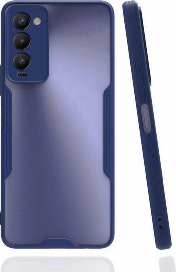 Coverzone Tecno Camon 18 P Ile Uyumlu Kılıf Renkli Kenar Perfe Tpu Silikon Lacivert - Image 1
