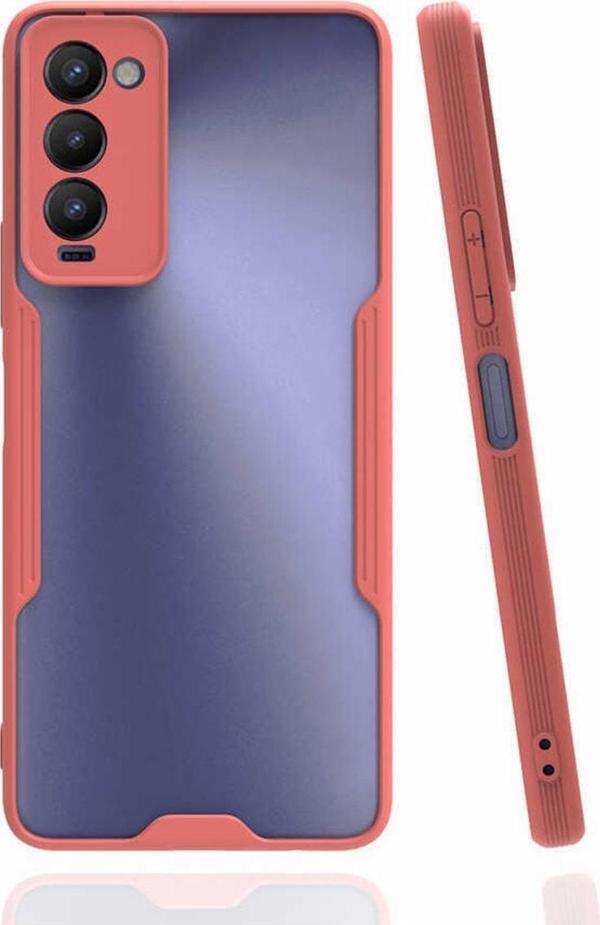 Coverzone Tecno Camon 18 P Ile Uyumlu Kılıf Renkli Kenar Perfe Tpu Silikon Pembe - Image 1
