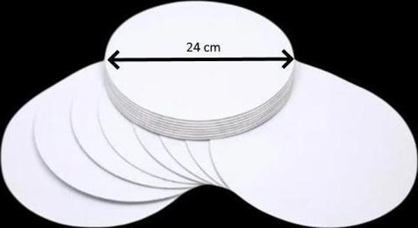 Turta Mendili / Pasta Altlığı Beyaz Yuvarlak 24 cm 10 adet - Image 1