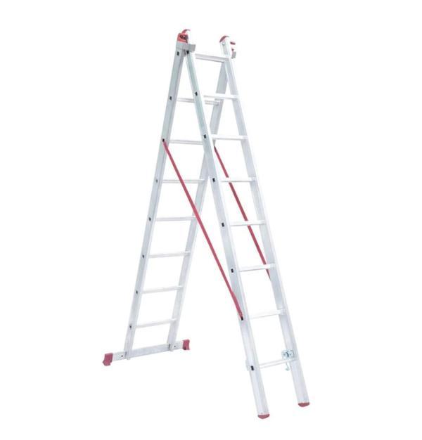 2 Parça X 3 Metre = 6 Metre  A Tipi Alüminyum Merdiven - Endüstriyel Tip - Image 1