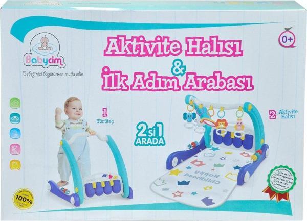 Aktivite Halısı İlk Adım Arabası Mavi Bebek Gelişim Oyuncağı Işıklı Müzikli Eğitici Yumuşak Rahatlatıcı Güvenli Kullanım - Image 1